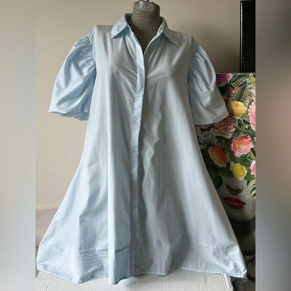 True Destiny Dresses & Skirts - NWT TRUE DESTINY HI/LOW DRESS, PUFF SLEEVES, STITCHING ON HEMLINE, NO BELT 1X